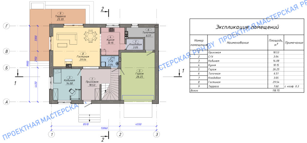 Фото проекта дома в разрезе одного этажа Пример проекта дома в разрезе этажа