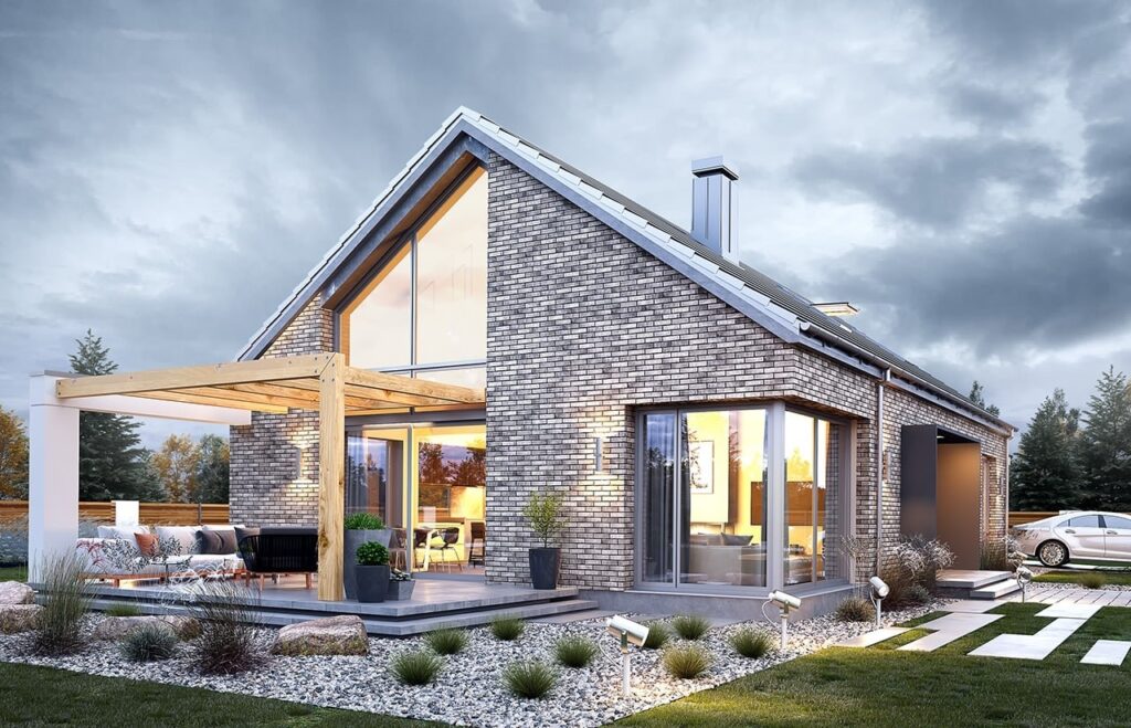 Проектирование одноэтажного дома в Минске - фото Одноэтажный проект дома с террасой