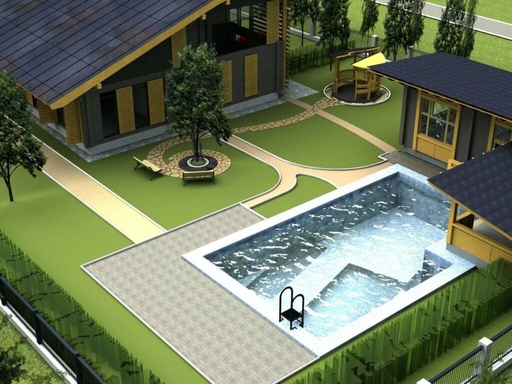 Фото дизайн-проекта дома с бассейном Фото проекта дома с бассейном