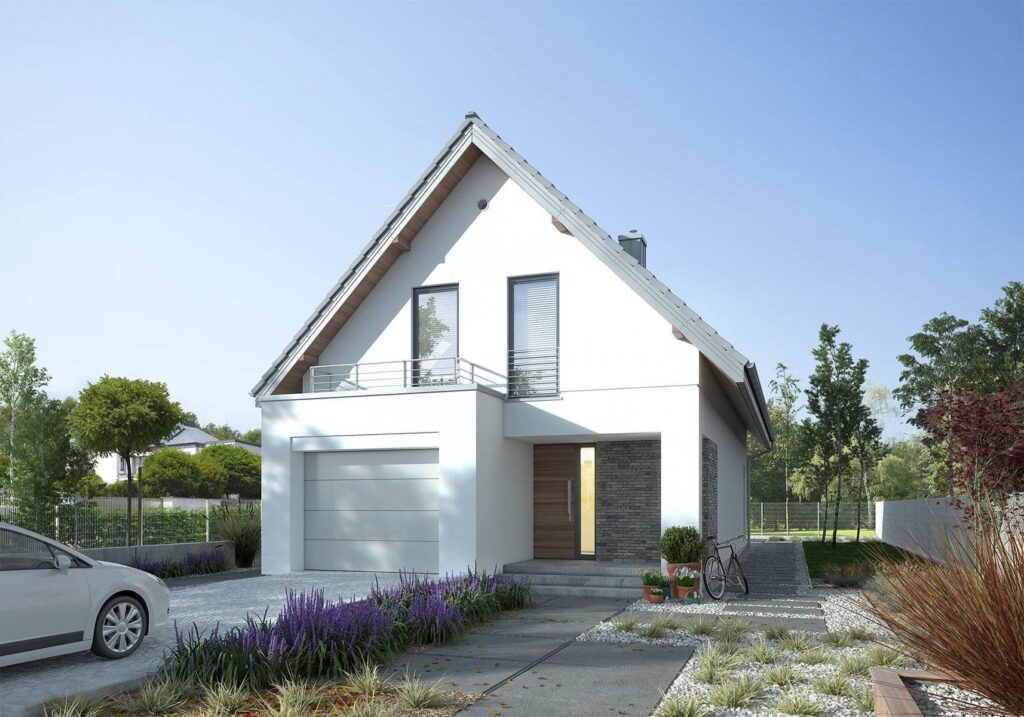 Фото дома с встроенным гаражом Построенный дом с гаражом - фото