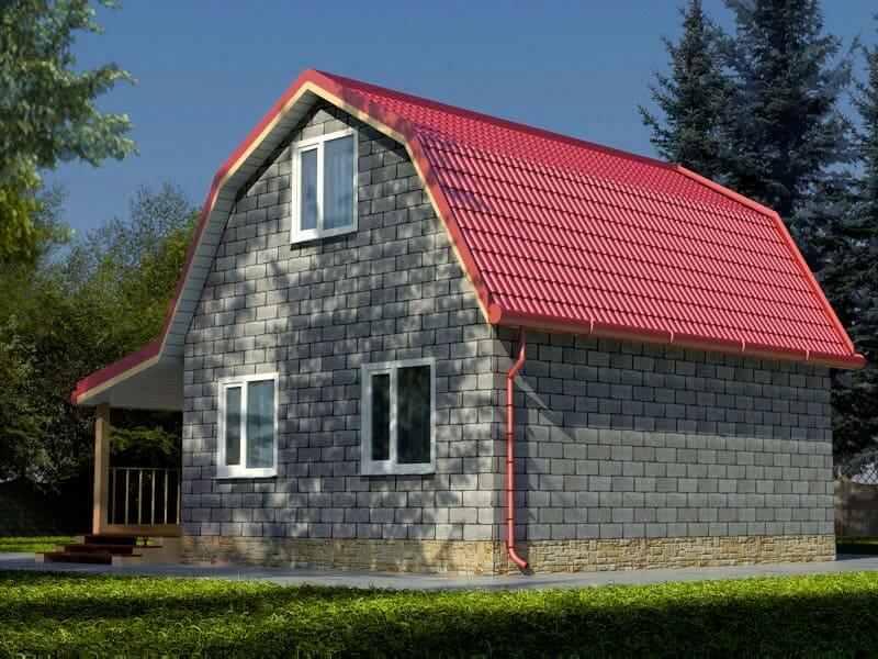 Фото построенного дачного дома из блоков Строительство дачи - фото